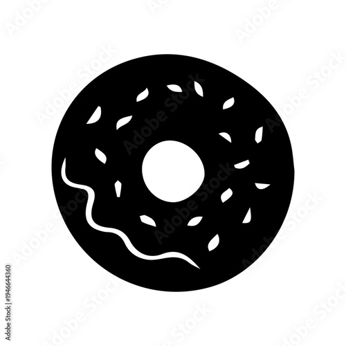 Simple donut silhouette icon shape