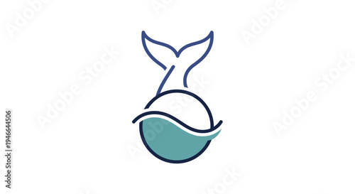 Mermaid Tail Logo Design Element Illustration.