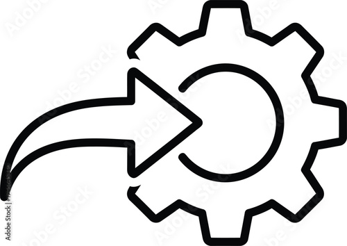 Gear icon with right arrow for settings and configuration