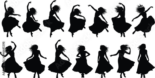 Massive collection of black male silhouettes in various lifestyle poses standing walking and sitting isolated on white background for design