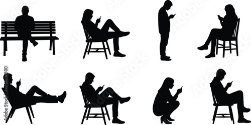 Professional Business People Silhouettes Set Featuring Corporate Office Workers Colleagues Group Meeting Discussing Success Holding Briefcase And Giving Presentation Poses