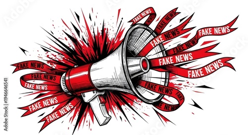Megaphone Broadcasting Misinformation: Graphic Representation of Untruths Spreading