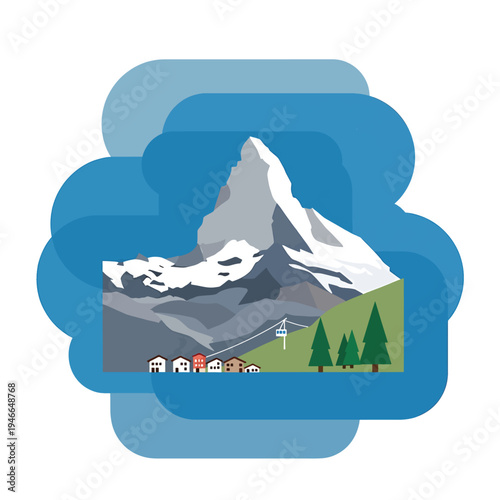 Matterhorn Peak Vector Graphic