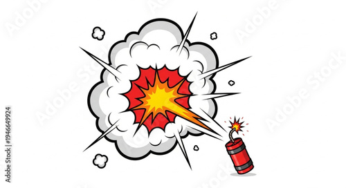 Cartoon bomb explosion graphic.