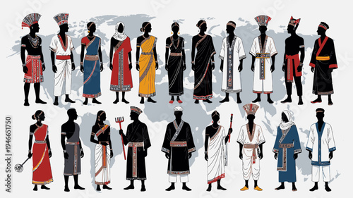 Traditional African Clothing Styles vector illustration