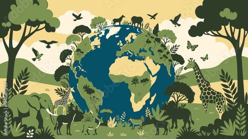 World Wildlife Conservation Concept Graphic