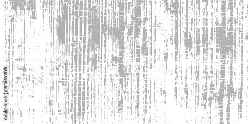 Vertical scratched grunge texture, distressed white surface with thin black streaks, worn paint effect, old paper texture, abstract vertical lines, monochrome grunge background.