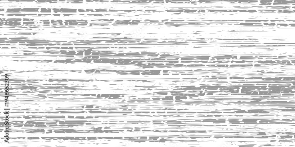 Fototapeta premium Horizontal distressed wood texture, white painted surface with thin black scratch, old paper texture, weathered grunge lines, rustic vintage texture, monochrome, high detail, realistic imperfections.