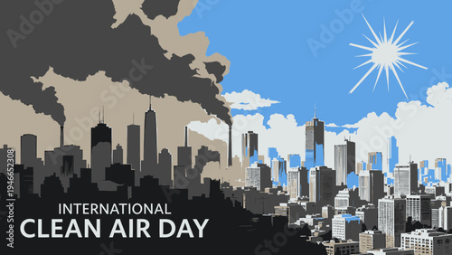International Clean Air Day Cityscape Concept