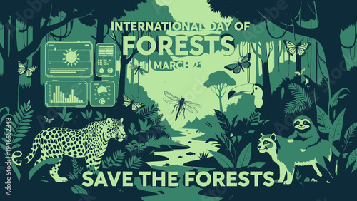 International Day of Forests Save the Forests Vector