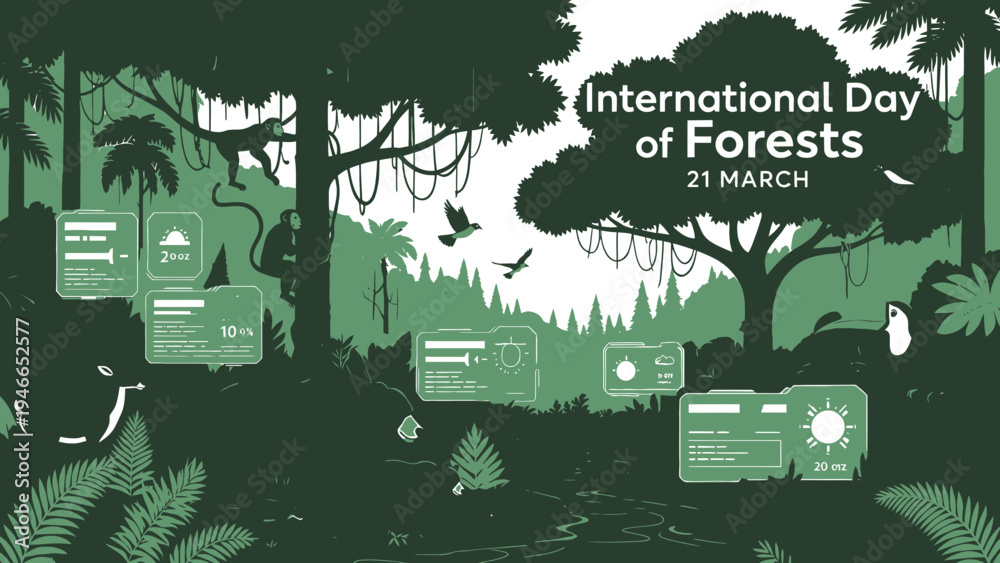 Obraz premium International Day of Forests Celebration vector illustration
