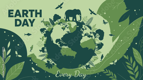 Earth Day Every Day Concept vector illustration