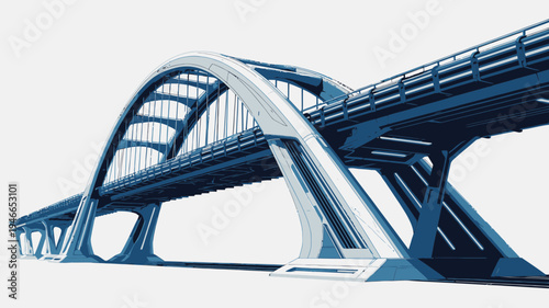 Modern Futuristic Bridge Design vector illustration