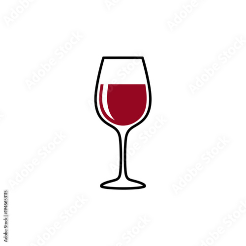 Elegant Wine Glass Icon vector illustration