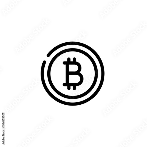 Bitcoin Coin Icon Outline vector illustration