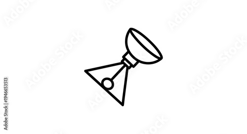 Minimalist Satellite Dish Icon Line Art vector illustration
