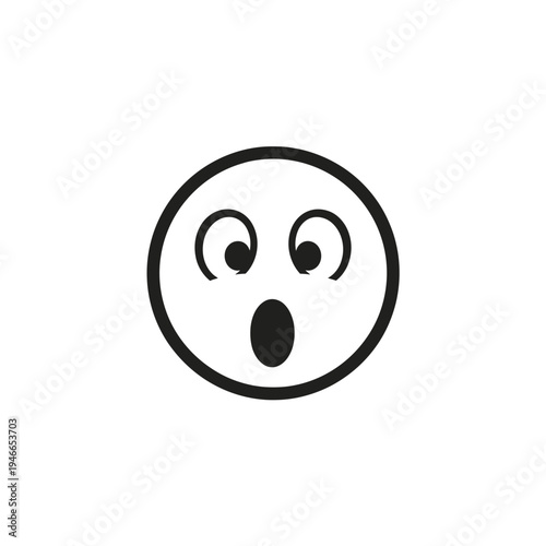 Shocked Emoji Outline vector illustration