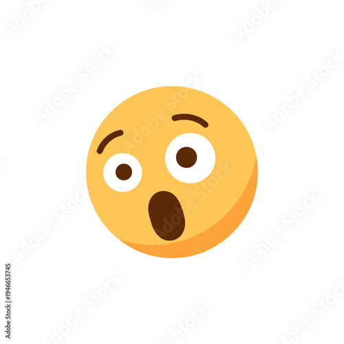 Shocked Emoji with Open Mouth vector illustration