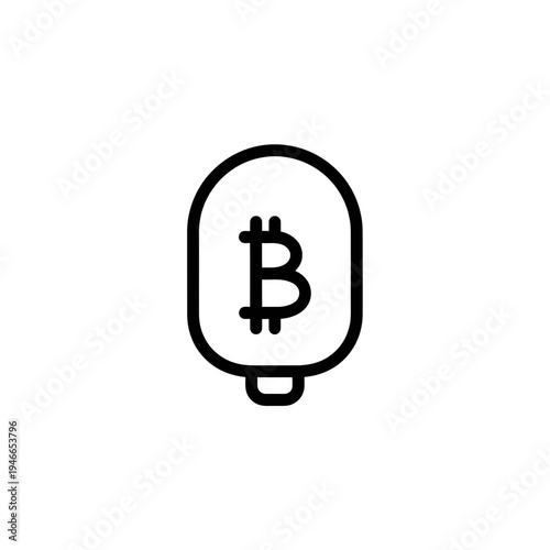 Bitcoin Lightbulb Icon vector illustration
