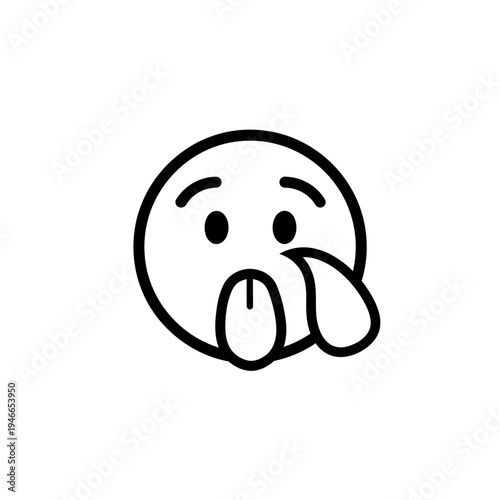 Emoji Drooling Face Outlined vector illustration