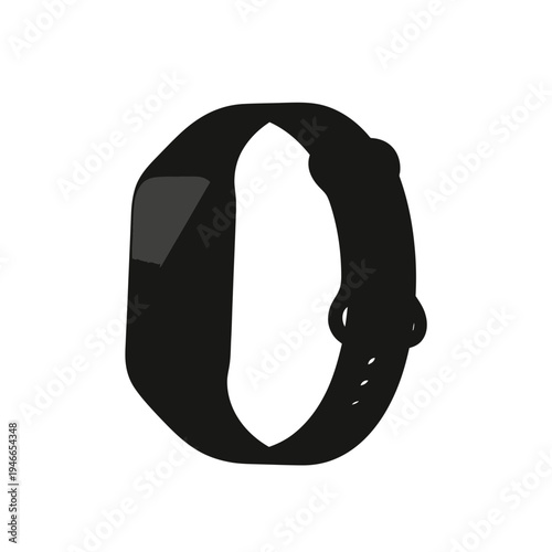 Black Fitness Tracker Isolated on White vector illustration