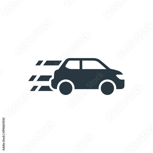 Fast Car Icon Vehicle in Motion Symbol vector illustration