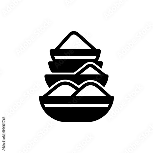 Stack of Plates with Pile Silhouette Icon vector illustration