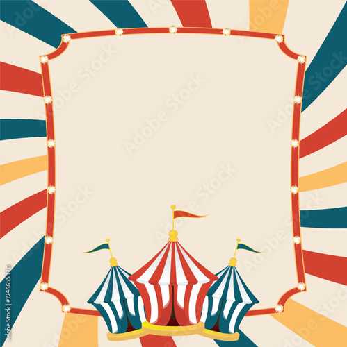 Circus template, circus background with circus tent