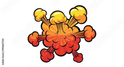 Cartoon Nuclear Explosion Blast.