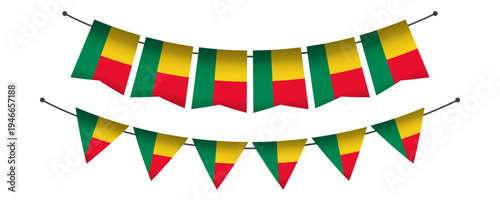 Benin flag decoration isolated template collection