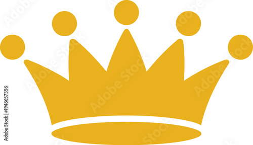 Golden royal crown icon symbolizes supreme authority.