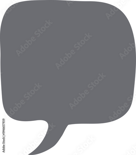 Grey speech bubble icon for dialogue