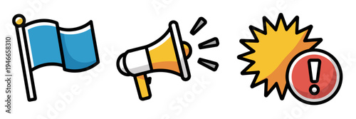 Promotion campaign vector icon set – Ideal for retail sales, marketing events, or discount announcements.