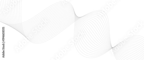 Vector technology abstract lines on white background with flowing particles future technology concept
