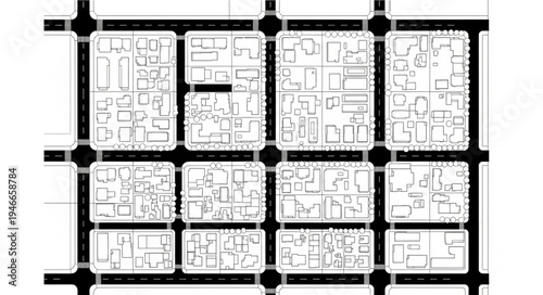 Urban Grid Plan - A Detailed Architectural Blueprint.