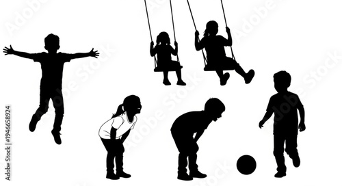 Children Playing Outside Together.