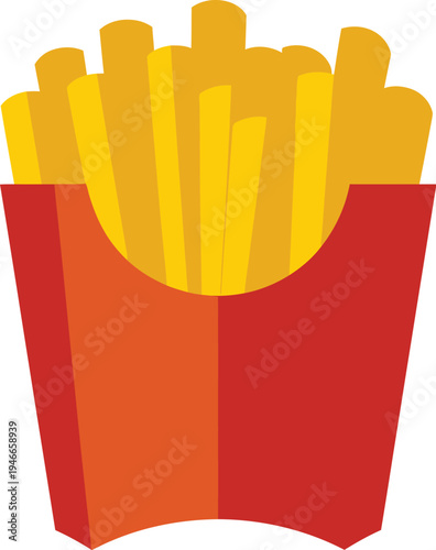 French fries in a red container illustrate fast food addiction.