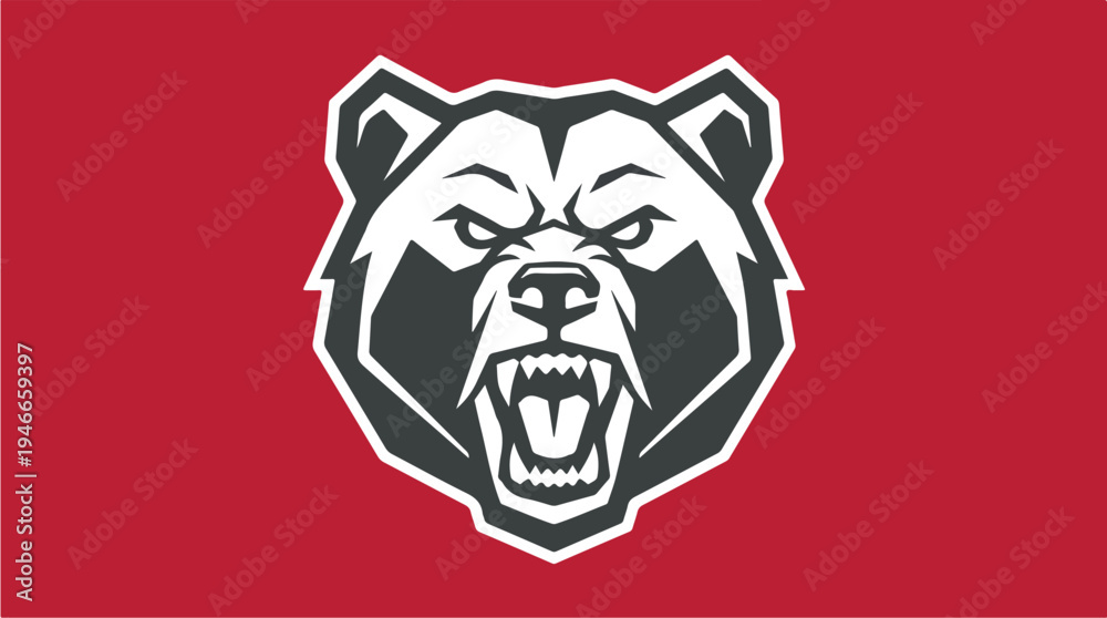 Obraz premium Aggressive Bear Head Logo Mascot.