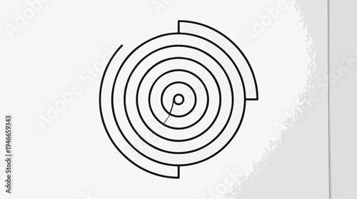 Abstract Spiral Pattern with Concentric Circles and Gaps.
