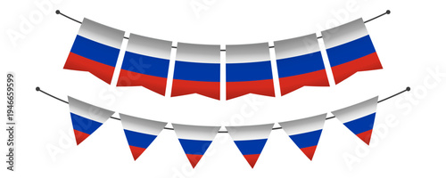 Russia flag decoration isolated template collection