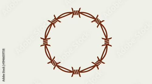 Barbed Wire Circle Frame Illustration 1.