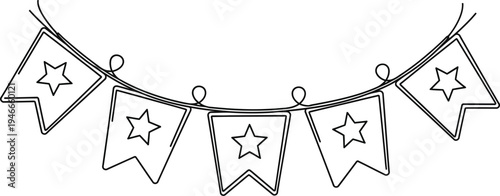 Vector illustration of a festive star shaped bunting decoration