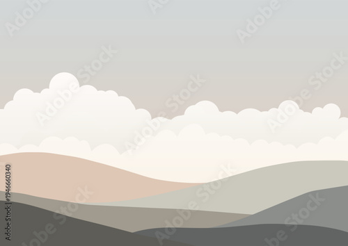 Minimal wall art with a pastel coloured landscape design 
