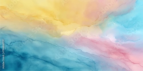 Abstract watercolor artistic rendering captures the ethereal beauty of a dreamy watercolor landscape, with fluid shapes and a gradient color palette. A serene blend of colors.