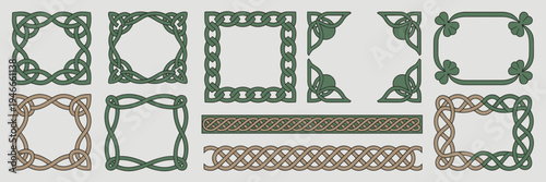 Traditional Irish border and divider pack – Suitable for event signage, logo design, or social media.