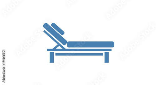 Blue Lounge Chair Icon on White Background