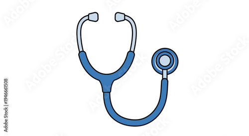 Blue Stethoscope Icon Isolated On White Background, Medical Symbol