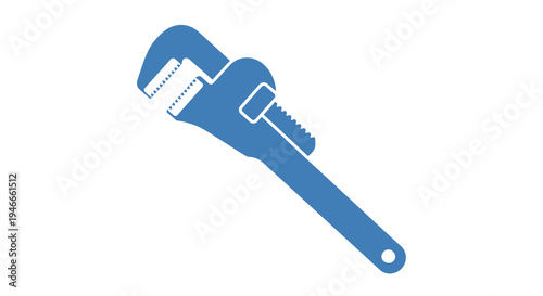 Blue Pipe Wrench Icon Vector Illustration