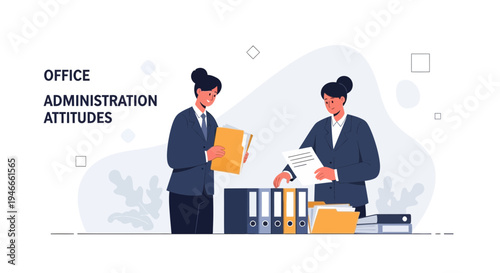 Office Administration Attitudes: Women Organizing Files and Folders in Modern Office