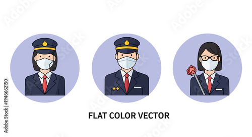 Diverse Professionals Wearing Face Masks